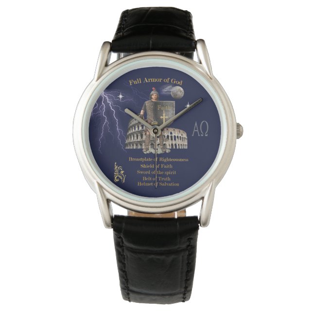 Volle wapenrusting van GOD Horloge (Voorkant)