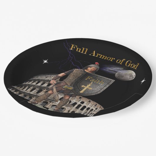 Volle wapenrusting van GOD Papieren Bordje (Gekanteld)