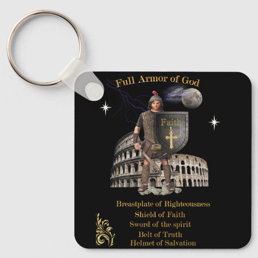 Volle wapenrusting van GOD Sleutelhanger (Voorkant)