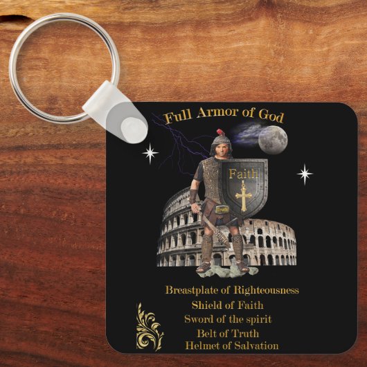 Volle wapenrusting van GOD Sleutelhanger (Voorkant)
