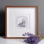 Volle Wolf Moon | Januari Maan Illustratie Poster