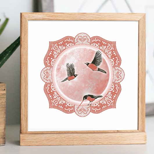 Volle-wormmaan | Maart Maan Illustratie Poster