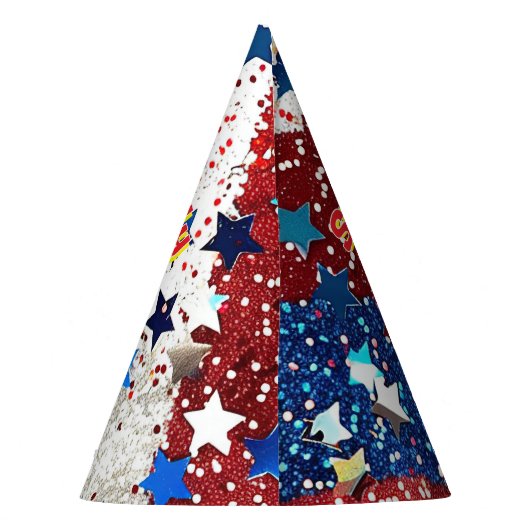 Volledig 4 juli Party Pet Feesthoedjes (Achterkant)