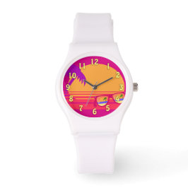 Volledig 80 Geweldige Neon Sunset Horloge