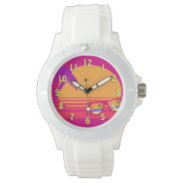 Volledig 80 Geweldige Neon Sunset Horloge