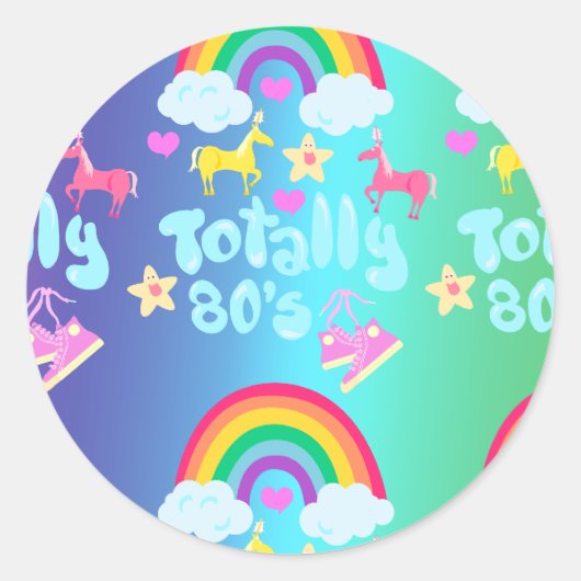Volledig 80 Rainbow Motto Ronde Sticker (Voorkant)