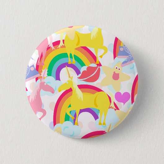 Volledig 80 Unicorn regenboogexplosie Ronde Button 5,7 Cm (Voorkant)
