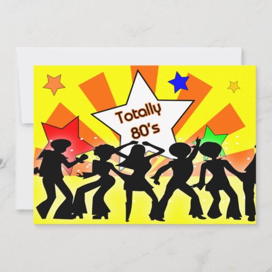 volledig 80's retro party Invitation Kaart (Voorkant)