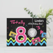 volledig 80's retro party Invitation Kaart (Staand voorkant)