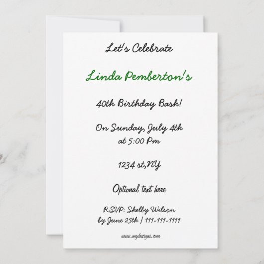 volledig 80's retro party Invitation Kaart (Achterkant)