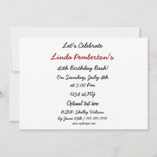 volledig 80's retro party Invitation Kaart (Achterkant)