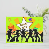 volledig 80's retro party Invitation Kaart (Staand voorkant)