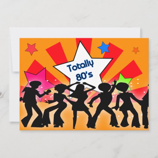 volledig 80's retro party Invitation Kaart (Voorkant)