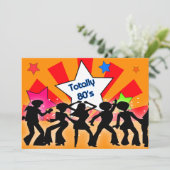 volledig 80's retro party Invitation Kaart (Staand voorkant)