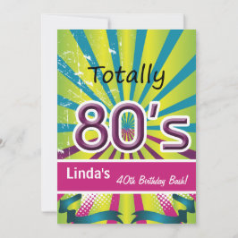 volledig 80's retro party Invitation Kaart