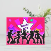 volledig 80's retro party Invitation Kaart (Staand voorkant)