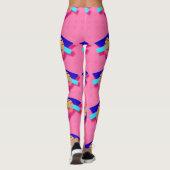 Volledig 8 Memphis Neon Triangle Patronen Leggings (Achterkant)