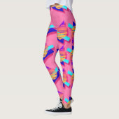 Volledig 8 Memphis Neon Triangle Patronen Leggings (Links)