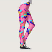 Volledig 8 Memphis Neon Triangle Patronen Leggings (Rechts)