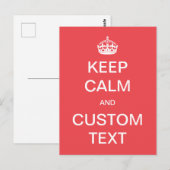 Volledig aangepast Houd kalm en pas me aan Briefkaart (Voorkant / Achterkant)