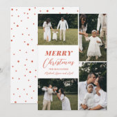 Volledig aangepast kerstfeest 4 fotocollage feestdagenkaart (Voorkant / Achterkant)