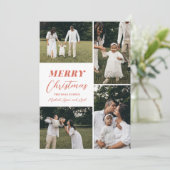 Volledig aangepast kerstfeest 4 fotocollage feestdagenkaart (Staand voorkant)