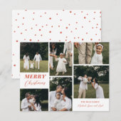 Volledig aangepast kerstfeest 6 fotocollage feestdagenkaart (Voorkant / Achterkant)