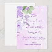 Volledig aangepaste 75e verjaardag Lavendel Floral Kaart (Voorkant / Achterkant)