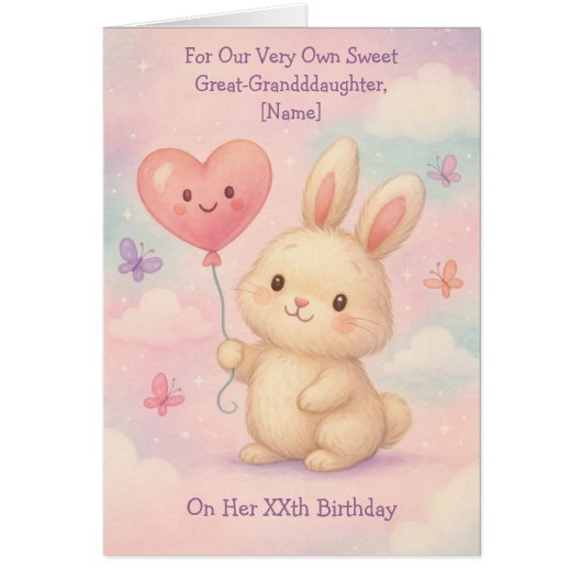 Volledig aangepaste achterkleindochter verjaardag  (Voorkant)