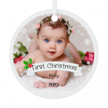 Volledig Aangepaste Baby's eerste Kerstmis