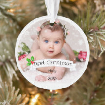 Volledig Aangepaste Baby's eerste Kerstmis