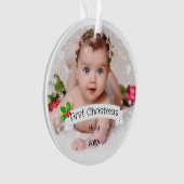 Volledig Aangepaste Baby's eerste Kerstmis Ornament (voorkant)