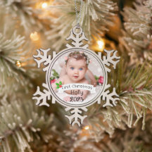 Volledig Aangepaste Baby's eerste Kerstmis