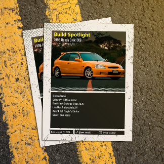 Volledig aangepaste Car Show Winnaar Snapshot Kaar Briefkaart