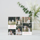 Volledig aangepaste Feliz Navidad 6-fotocollage Feestdagenkaart (Staand voorkant)