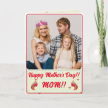Volledig aangepaste foto Moederdag Kaart voor mama
