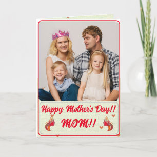 Volledig aangepaste foto Moederdag Kaart voor mama