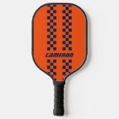 Volledig aangepaste kleuren dubbel geruite strepen pickleball paddle (Achterkant)