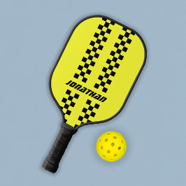 Volledig aangepaste kleuren dubbel geruite strepen pickleball paddle