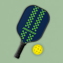 Volledig aangepaste kleuren dubbel geruite strepen pickleball paddle