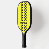 Volledig aangepaste kleuren dubbel geruite strepen pickleball paddle (Links)