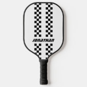 Volledig aangepaste kleuren dubbel geruite strepen pickleball paddle (Voorkant)