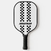 Volledig aangepaste kleuren dubbel geruite strepen pickleball paddle (Achterkant)