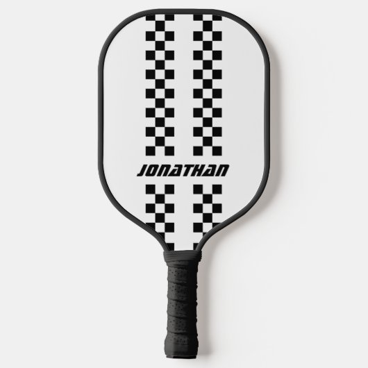 Volledig aangepaste kleuren dubbel geruite strepen pickleball paddle (Achterkant)