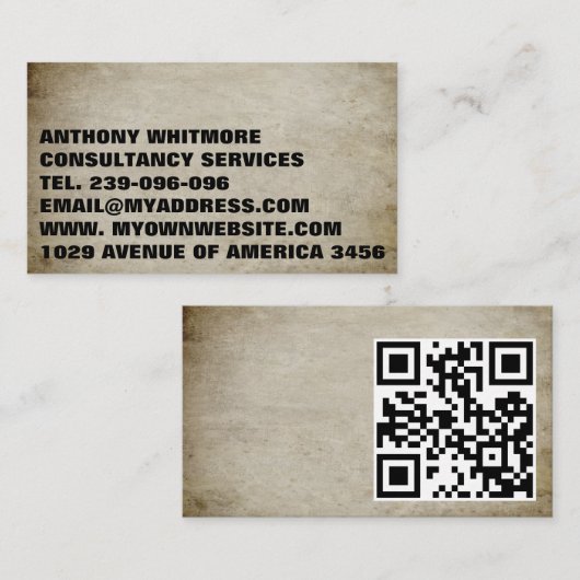 Volledig aangepaste tempel kiest achtergrond-QR-co Visitekaartje (Voorkant / Achterkant)