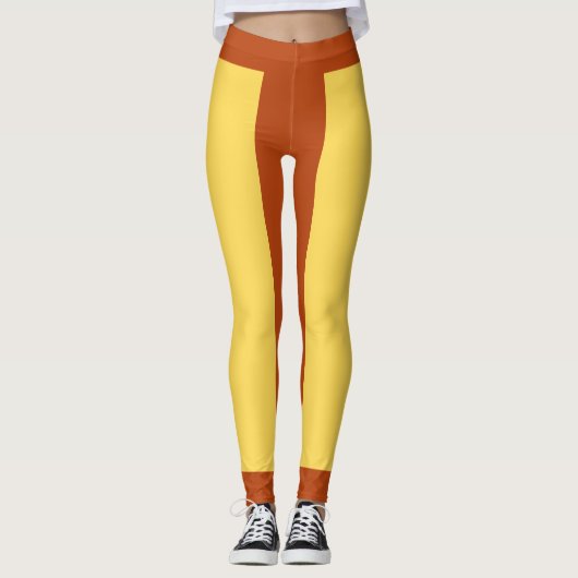 Volledig Aanpasbaar Kleurenblok Leggings (Voorkant)