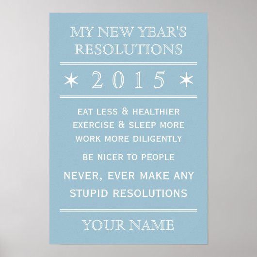 Volledig aanpasbaar poster resolutie nieuw jaar (Voorkant)