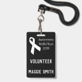 Volledig aanpasbaar wit lint badge (Voorzijde met lanyard)