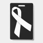 Volledig aanpasbaar wit lint badge (Achterkant)