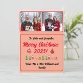 Volledig Aanpasbare 2 Foto Traditionele Kerstkaart (Staand voorkant)